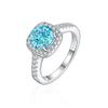 Anel de prata esterlina S925 1,2 ct com corte de flor de gelo em chamas, sentido avançado, europeu e americano, 7*7, anel feminino de tesouro com diamante de alto carbono