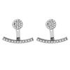 Brincos redondos de gota d'água europeus e americanos, elegantes e modernos, com nicho, brincos com tira traseira de diamante, brincos distintos