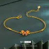 Pulsera de Mariposa con Gota de Pegamento Imitación Oro 24K Pulsera Color Dorado para Mujer Esmalte Mariposa Hada Corte Nicho Lujo Ligero para Novia