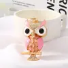 Pingente Chaveiro Coruja Estilo Coreano Chaveiro de Carro Strass Colorido Animal Cartoon Pingente de Bolsa Presente Pequeno Presente