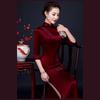 Vestido de novia estilo occidental de alta gama con bordado tridimensional para la suegra. Elegante vestido cheongsam para bodas y banquetes. Ideal para primavera y otoño.