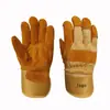 Guantes de soldadura eléctrica de piel de vaca guantes de trabajo suaves de protección laboral guantes de soldador suaves resistentes al desgaste piel de palma completa de goma amarilla
