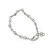 Joia de Mão Simples Estilo Ins Coreano Prata Esterlina S925 Desenho Vazado Laço Pulseira Encaixe Nariz de Porco Alto Padrão e Versátil
