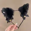 Diadema con Orejas de Gato Rellenas y Cascabel para Mujer 2025 Nueva de Gama Alta Linda Chica Gato Pinza para el Cabello Personalizada Diadema