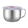 Tazón de fideos instantáneos de acero inoxidable 304 con tapa Tazón de fideos instantáneos para el hogar Taza de fideos instantáneos Taza de comida rápida Lonchera para personal de oficina Lonchera Lonchera