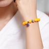 Pulsera de cera de abejas con piedra cruda de ámbar natural para mujer, accesorios de jade cloisonné, pulsera de cera vieja con aceite de pollo y miel amarilla