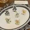 Pendientes de plata S925 con diseño de flor degradada de cristal y aguja, nuevo estilo, luz de hadas, lujo, Internet, moda de celebridades.