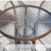 Juego de Mesa y Sillas de Exterior con Sombrilla para Ocio en el Patio, Adecuado para Cafeterías de Té al Aire Libre, Juego de Tres Piezas de Silla de Ratán para Balcón Exterior, Resistente al Agua y al Sol