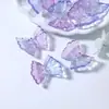 Accesorios de Cadena de Cuentas de Mariposa de Vidrio Translúcido Múltiples Especificaciones Gradiente Mariposa Cuentas Sueltas DIY Estilo Antiguo Paquete de Material para Pasador de Pelo Pendientes