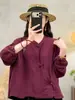 Nueva colección de primavera y otoño: Camisa larga versátil, casual y elegante de estilo chino con cuello mandarín y tapeta abotonada, en un diseño de top corto para mujer