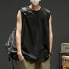 Verano Nuevo Deportes Grande Hombro Chaleco 2024 Hombre Holgado Entrenamiento Camiseta Sin Mangas Secado Rápido Manga Corta Camiseta Redonda