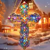 Atrapasol de Vidrio de Colores Acrílico Transfronterizo Estilo Cruz Decoración de Patio Decoración Festiva Regalo Religioso
