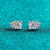 Pendientes de botón Xindeyi S925 Plata de Ley para Mujer, Estilo Princesa Simple de Gama Alta, Cuadrados de Esquina con Corazón, Moissanita, En Stock