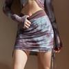 Saia de Tênis Esportiva Feminina Saia Externa Camuflada Bolsa Quadril Verão Secagem Rápida Anti-andar Cintura Alta Fitness Yoga Saia