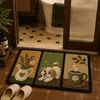 Tapete de Chão Antiderrapante Absorvente de Água Desenho Animado Alemão para Banheiro Entrada Residencial Tapete de Pé Antiderrapante Banheiro Secagem Rápida Linho Tapete de Porta
