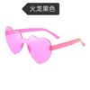 Celebridad de Internet Gafas de Sol sin Marco Explosivas de Amor Color Caramelo Personalizadas Gafas de Corazón de Melocotón de una Sola Pieza Gafas Divertidas para Fiesta