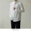 Nueva Camisa de Estilo Chino con Cuello Mao para Hombre, Nuevo Estilo Primavera y Otoño, Estilo Ligeramente Maduro, Versión Coreana, Corte Delgado, Anti-arrugas, Camisa de Hilo de Seda Helada para Negocios