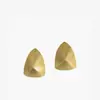 Pendientes Cepillados de Cono Triangular Geométrico, Elegantes Pendientes de Botón Mate, Sensación Exquisita y de Alta Gama, Pendientes de Botón para Mujer con un Ambiente de Nicho y Sofisticado