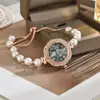 Novo Relógio Celebre da Internet com Mostrador de Girassol Totalmente Cravejado de Diamantes Pérola, Pequeno e Fino, com Alto Valor de Cor, Pulseira de Relógio com Visor Digital