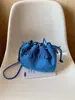 Bolso tipo cubo con flecos estilo coreano para mujer, nueva colección otoño/invierno 2026, acabado mate, bolso de hombro, bolso cruzado, diseño de alta gama, bolso de cordón de nicho