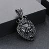 Serie de Joyería con Cabeza de Animal Dominante Hip Hop HIPHOP Circonita Rey de la Selva Cabeza de León Acero de Titanio Colgante para Hombre