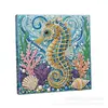 Acessórios de pintura de diamante mais vendidos em todo o mundo: Adesivos de diamante 5D irregulares para DIY com designs de animais marinhos para decoração de interiores, pintura de pérolas