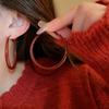 Pendientes de Aro Minimalistas Vintage con Goteo de Aceite, Moda Europea y Americana, Estilo Trendy de Influencer, Pendientes Geométricos de Alta Gama para Mujer