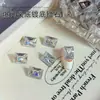 Rhinestones Blancos de Circonita Grande para Arte de Uñas, Popular en Celebridades de Internet, Brillantes, de Fondo Puntiagudo, Forma Irregular, Cubo de Azúcar Chapado, Huevo de Paloma, Forma de Corazón, Decoraciones para Uñas