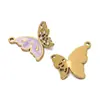 Nuevo color acero inoxidable colgante de mariposa color vintage diamante de goteo mariposa cadena de clavícula hecha a mano DIY