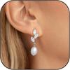 Hermosos aretes geométricos de perlas transfronterizos, aretes de temperamento de oro, cristal, circonita, joyería, regalos para niñas, fiesta de bodas