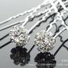 Horquillas de Strass de Alta Calidad para Aliexpress, Palillos para Recogidos, Accesorios de Novia, Horquillas en Forma de U Incrustadas con Strass para Peinados de Doble Cola de Caballo con Strass