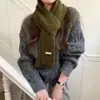 En Stock Wholesale de Fábrica Bufanda Larga Fina de Otoño/Invierno para Mujer Color Sólido Tejida Mezcla de Lana Versátil Bufanda Cálida para el Cuello