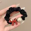 Scrunchie retrô com estampa de leopardo cor de café para outono, estilo coreano, moderno, versátil, elástico durável para rabos de cavalo e acessórios de cabelo