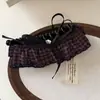 Saia Marrom Handmade com Bolinhas e Laço, Presilha Banana, Moda Atmosférica, Presilha Versátil para Rabo de Cavalo Feminino