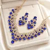 Tribunal de Comércio Exterior Transfronteiriço Clássico Brilhante Luxuoso Conjunto de Joias Brincos Colar de Strass Pérola Acessórios para Vestido de Noiva Feminino