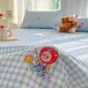 Juego de Tres Piezas de Sábana, Cubre Cama, Tapete Refrescante de Tela Gruesa de Algodón Crudo Estampado, Cómodo y Amigable con la Piel, Adecuado para Todas las Estaciones