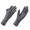 Guantes de Protección Solar para Muñeca Larga Pantalla Táctil Delgados Resistentes al Desgaste para Montar Conducir Verano Protección Solar Sensación Fresca Guantes de Seda de Hielo