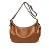 Bolso de Hombro Cruzado de Cuero Suave de Alta Gama Tipo Bollo, Bolso Cruzado de Gran Capacidad, Nuevo Bolso de Hombro Casual Retro Simple de Moda para Mujer