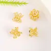 Oro real de 18 quilates alta retención de color hueco doble cara toro pequeño mandy cintura con cuentas flor de cuerno hecha a mano DIY joyería accesorios con cuentas