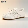 Sapatos de Treino Agande de Couro Genuíno para Aumentar a Altura Femininos 2026 Novo Estilo Outono Solado Macio Leve Casual Sapatos Esportivos Sapatos Brancos Pequenos