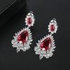 Brincos de zircônia europeus e americanos Jinse brincos de zircônia incrustados em cobre moda joia de orelha para banquete de casamento nupcial festa atacado