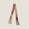 Estilo Coreano Nuevo Cinta Decorativa de Seda Twill para Mujer Envuelto Alrededor de la Bolsa Bufanda de Seda Borla Bufanda Larga Multiusos