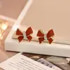 Pendientes Nuevos de Glaseado con Lazo para Otoño e Invierno, Pendientes de Gama Alta, Modernos y Versátiles, Pendientes Personalizados de Diseño de Nicho