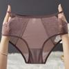 Roupa Íntima Feminina Sexy Renda Estilo Francês Cintura Média Alta Elástica Confortável Amiga da Pele Macia Respirável Sem Marcas Roupa Íntima Feminina 60288