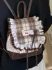 Nuevos Bolsos de Verano 2025, Mochilas Lindas y Juveniles, Bolsos Cubo Portátiles de Cuadros y Encaje para Mujer, Bolsos para Mujer