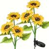 Nueva lámpara de pie de girasol transfronteriza, lámpara para césped de jardín de patio, decoración, iluminación de girasol de simulación, lámpara solar