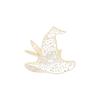 Broche de aleación con forma de sombrero de bruja, diseño monótono creativo de dibujos animados, joyería con personalidad, broche para ropa que combina con todo.