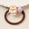 Dulce de Caramelo Frijol Dibujo Animado Juguete Comestible Goma para el Cabello Divertida Galleta Galleta Tostada Goma para el Cabello Banda de Goma Accesorios para el Cabello Femeninos Tocado
