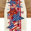 Corredor de Mesa Novo de Venda Quente Transfronteiriça para o 250º Aniversário do Dia da Independência, Corredor de Mesa de Linho com Estampas de Estrelas para o Dia da Independência Americana