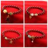 Pulsera de Cinabrio Oro Púrpura Círculo Único Múltiples Círculos Pulsera de Cinabrio para Mujer Año Animal Pulsera Roja Dios de la Riqueza de Cinco Vías Pulsera DIY